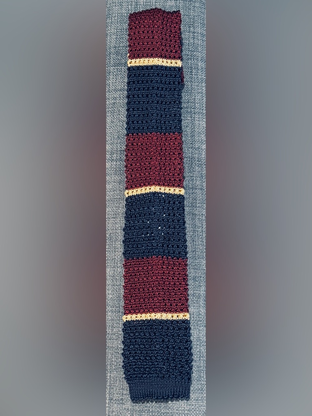 ETON Silk Knit Stripe Skinny Necktie